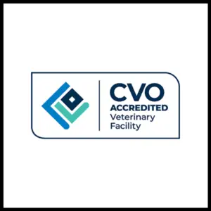 Logo of CVO Accredited Veterinary Facility.
